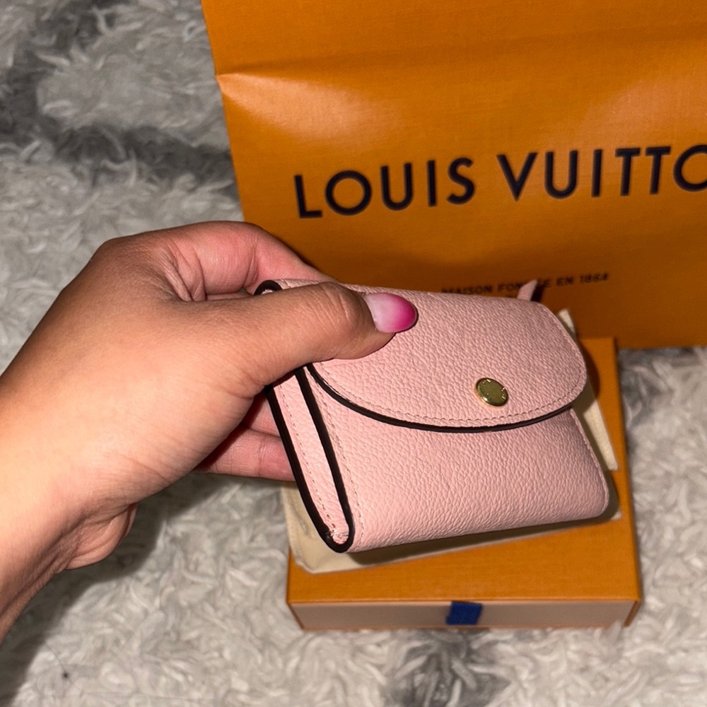 Louis Vuitton Pink Compact Leather Wallet with Gold Button - Picture 6 of 7